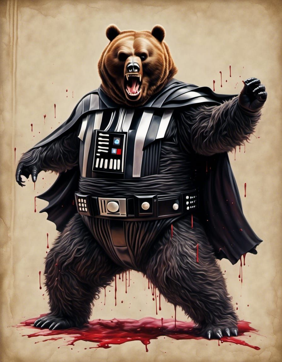 Obese Bear Darth Vader Portrait
