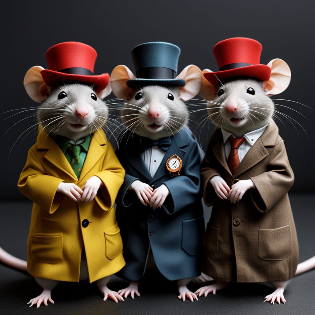 Rats in Steampunk Attire
