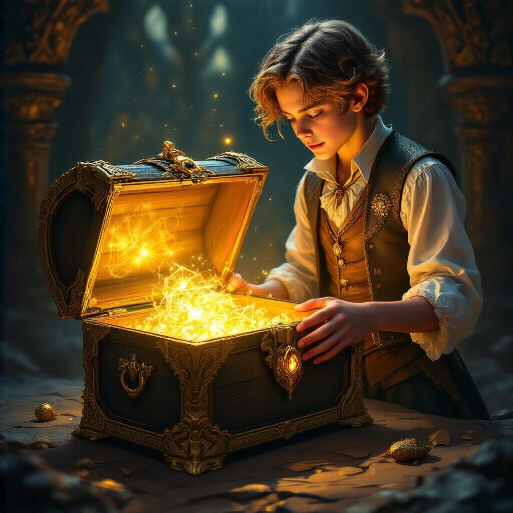 Adventurer Opens Mystical Treasure Chest