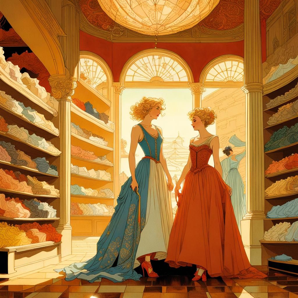 Fantasy Princess Shopping for Gowns