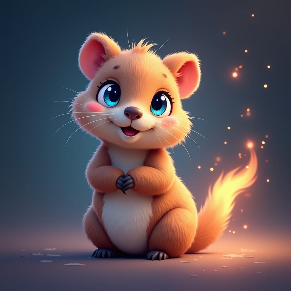 Cute Blue-Eyed Capybara in Furry Art Style