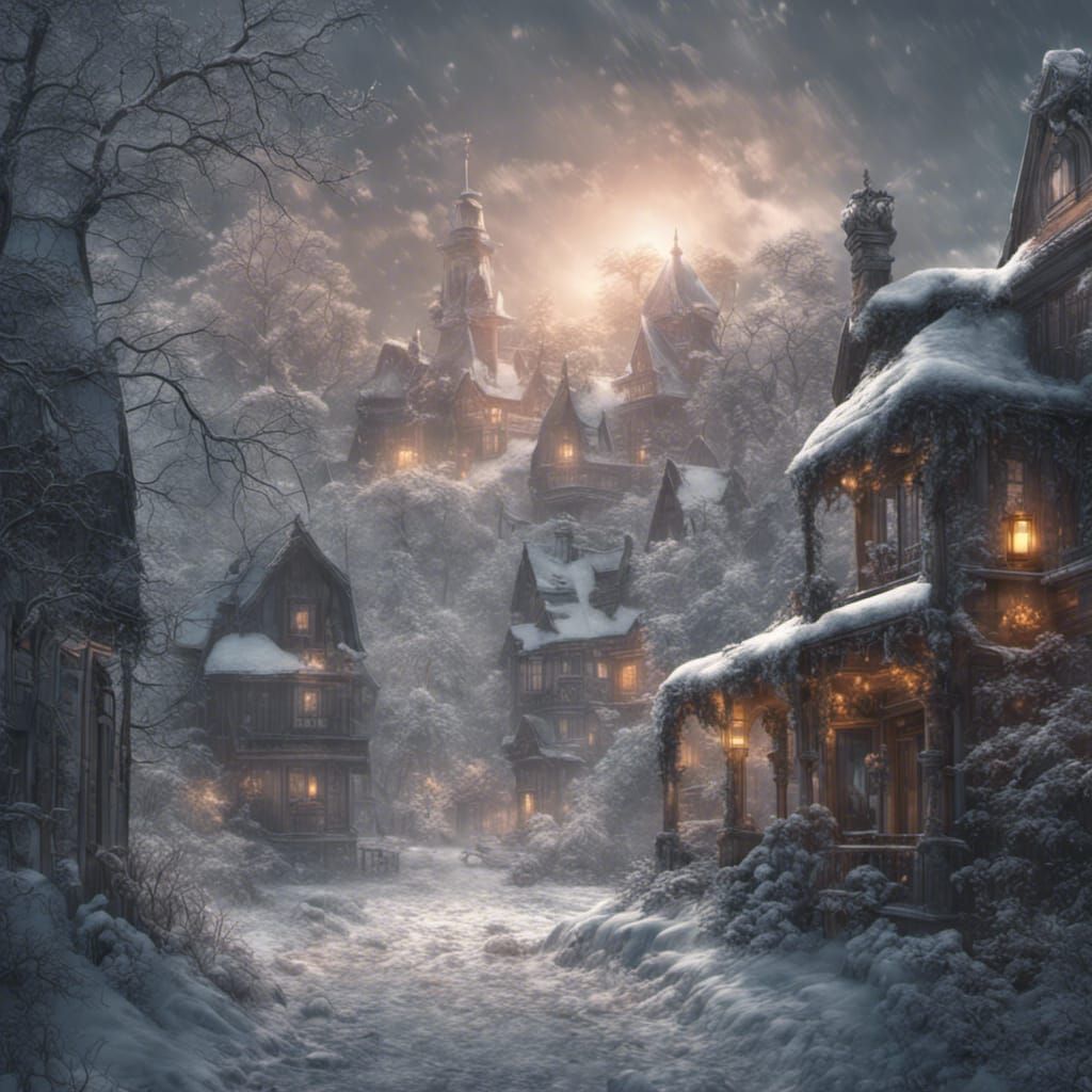 Warm Winters: Intricate Digital Matte Painting