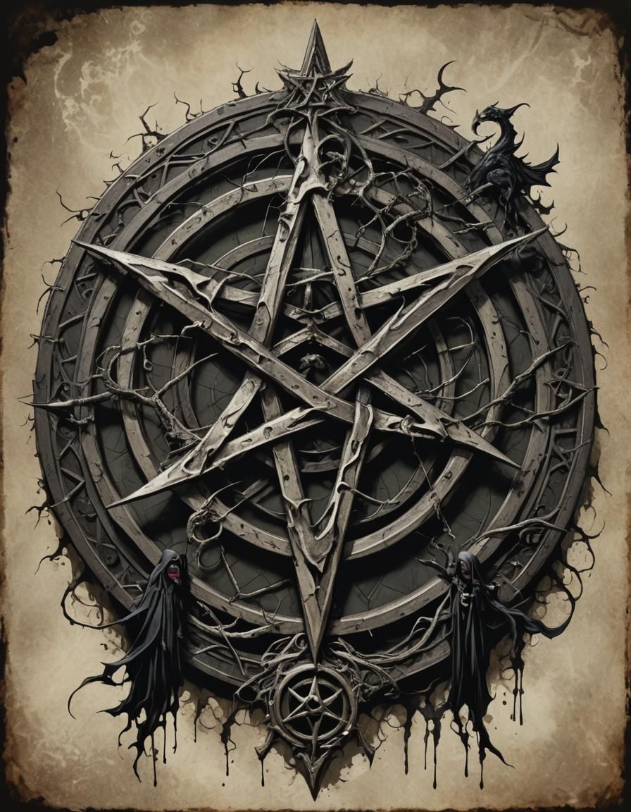 Sinister Gothic Witch Pentacle by Rutkowski