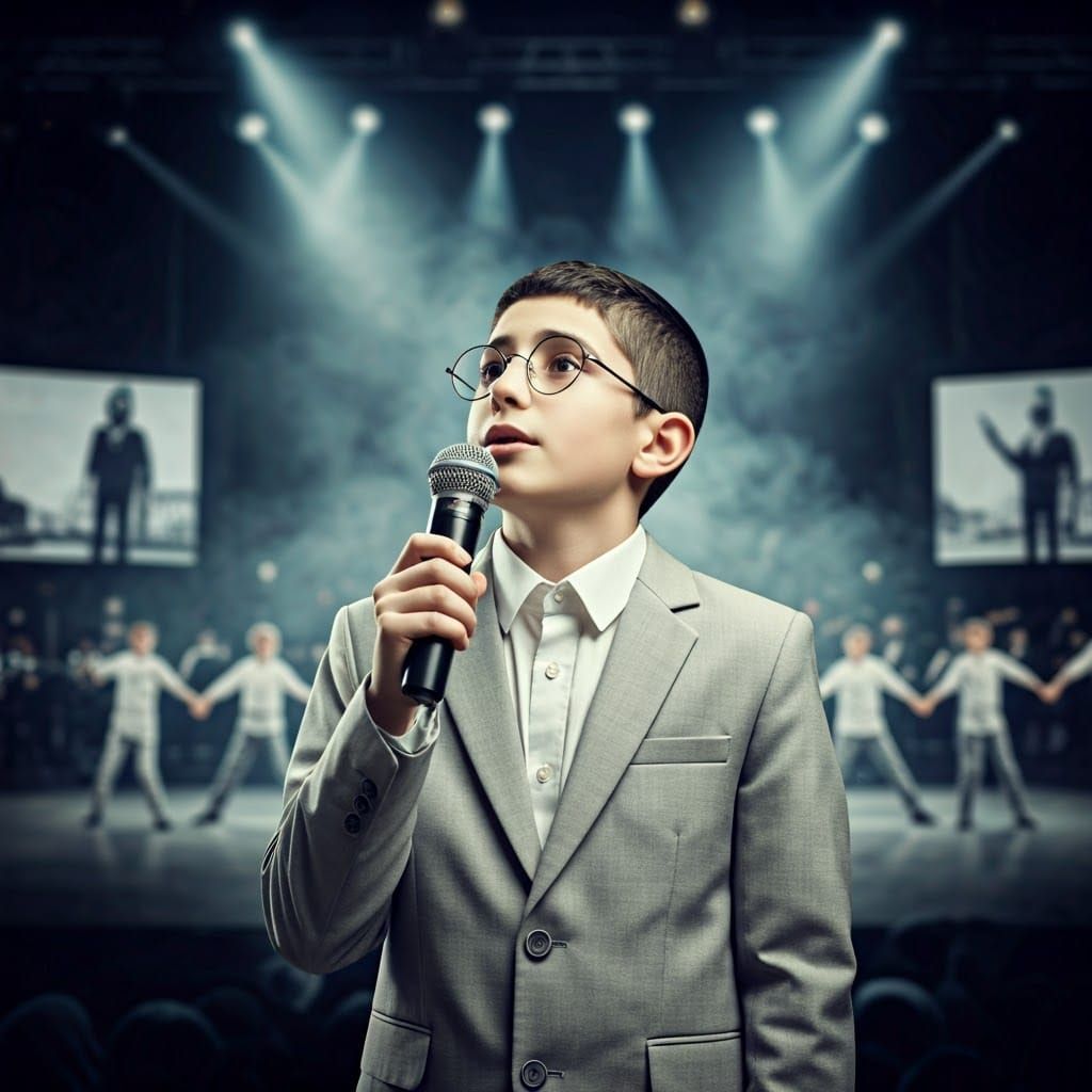 Ultra-Orthodox Boy Performs with Passion and Focus