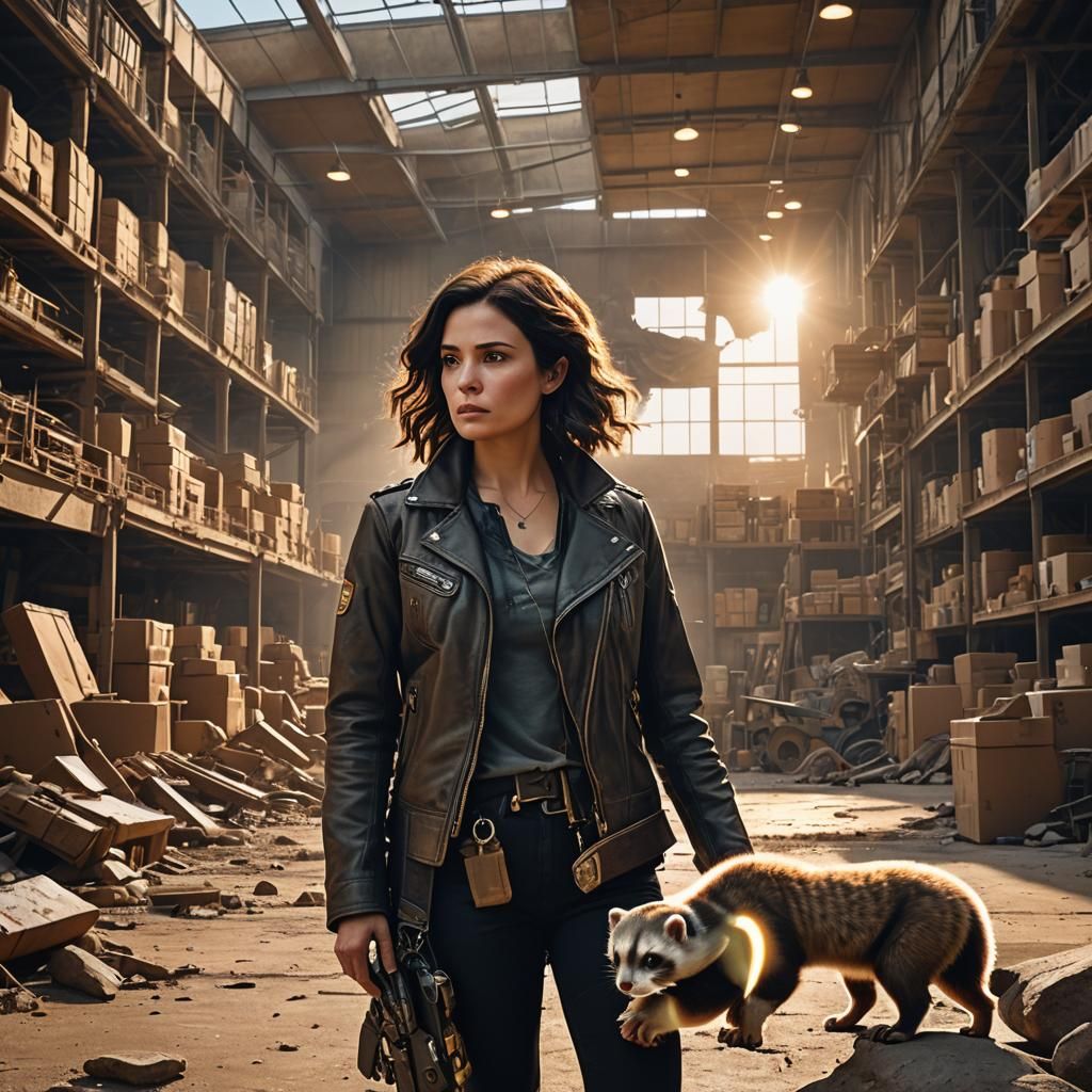 Agent Myka and her (new!) pet ferret in Warehouse 13 somewhe...