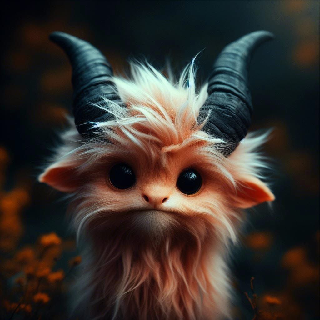Adorable Fluffy Demon Portrait in Epic Cinematography
