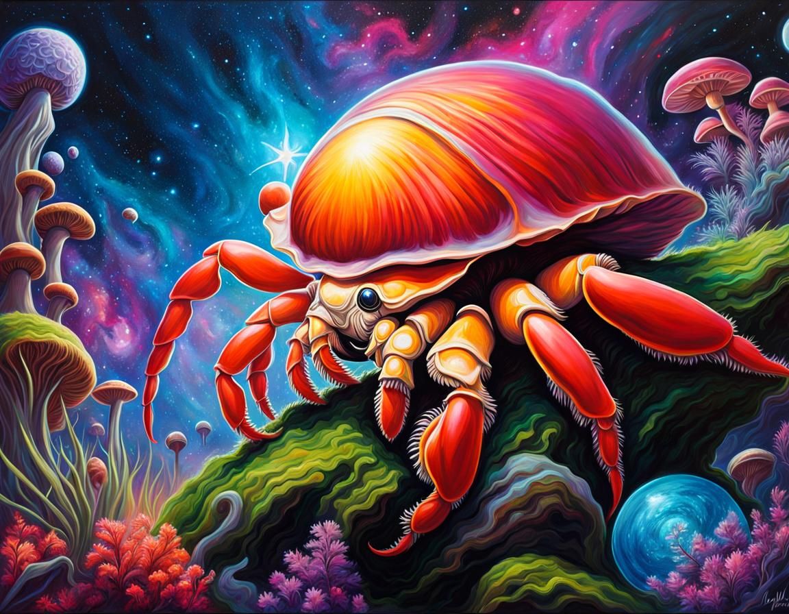 Psychedelic Nebula in Acrylic Art Style