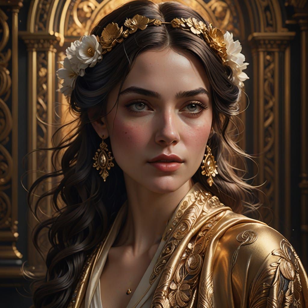 Golden Goddess, Illuminated in Luxury