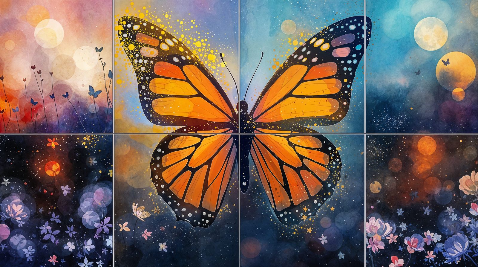 Fauvist Monarch Butterfly in Vibrant Bloom