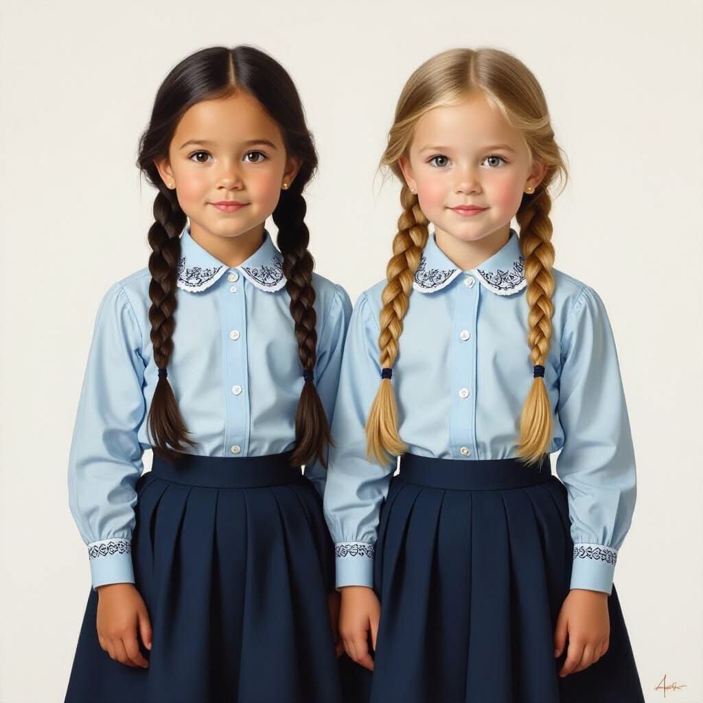 Girls in Blue: A Realistic Portrait