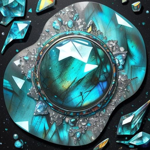 Luminescent Street Art with Diamonds and Turquoise