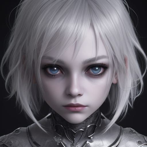 Sinister Boy with Silver Hair and Diamond Eyes