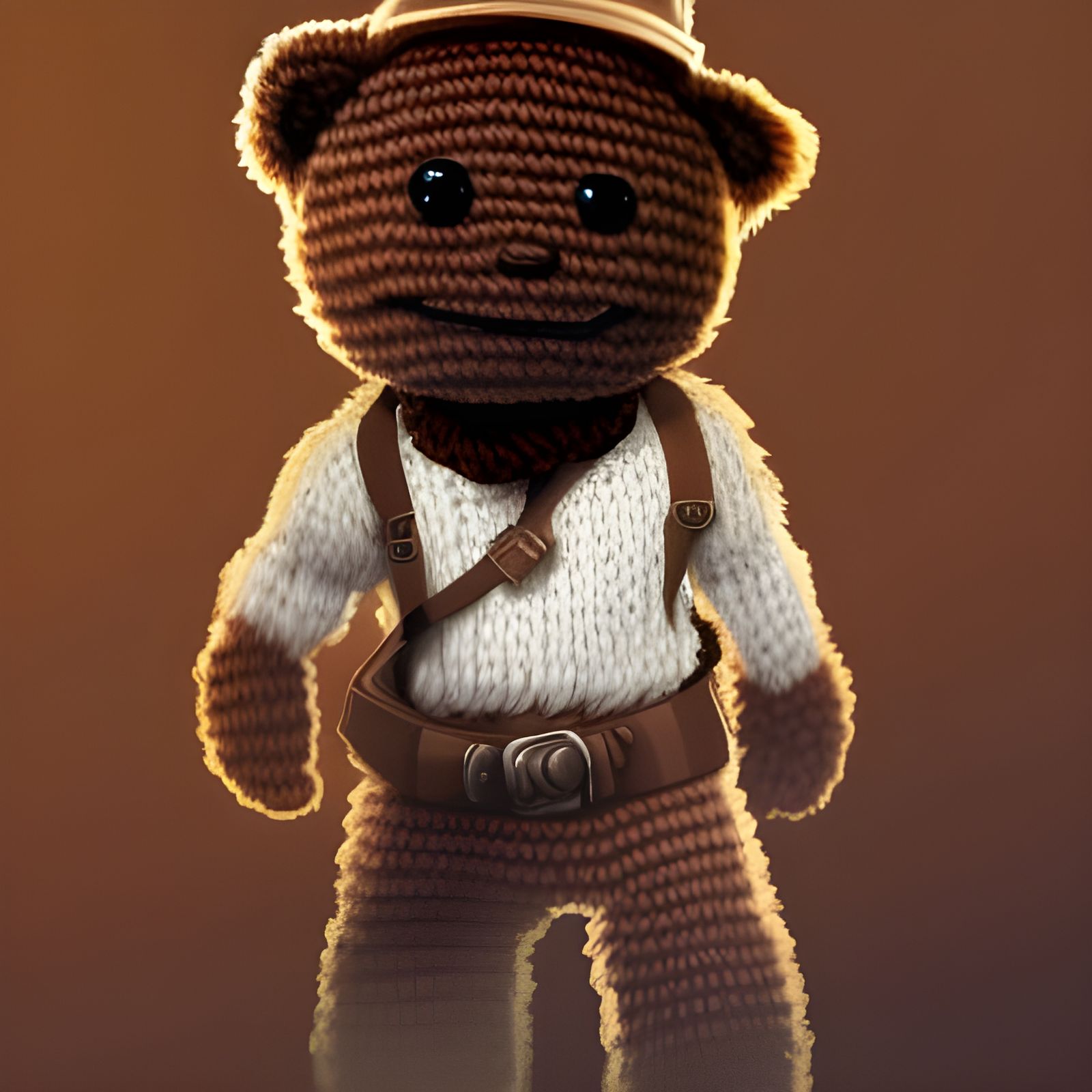 Yarn Bear as Indiana Jones: Digital Illustration