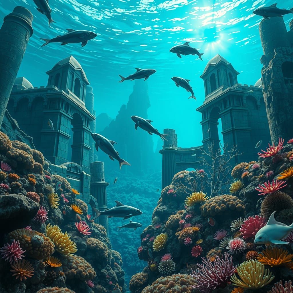 Sunken Metropolis: Coral Reef Cityscape