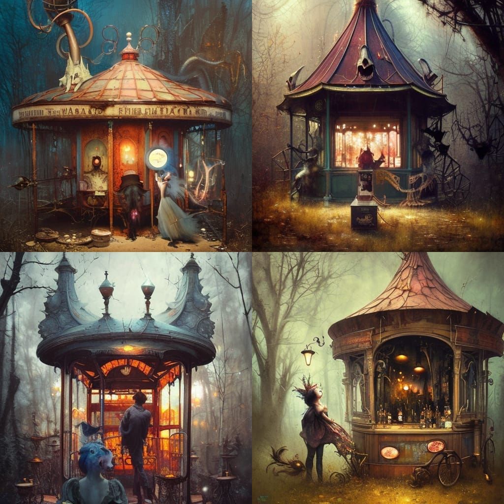 Haunted amusement park kissing booth