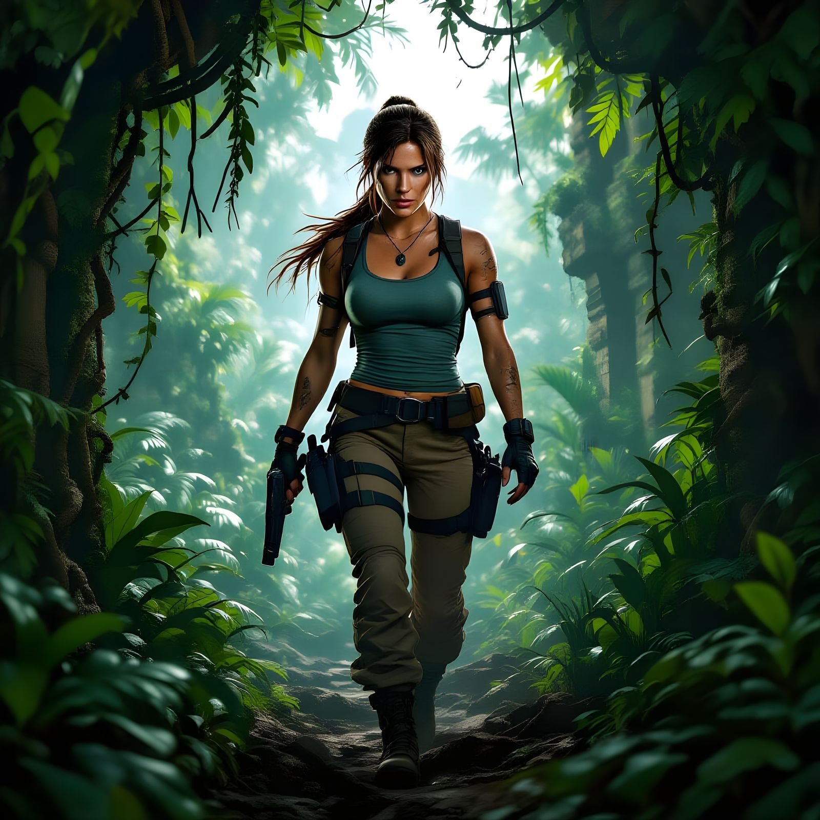 Lara Croft's Perilous Jungle Trek: Cinematic Adventure