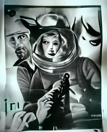 Astronaut in Space: Film Noir Poster Art
