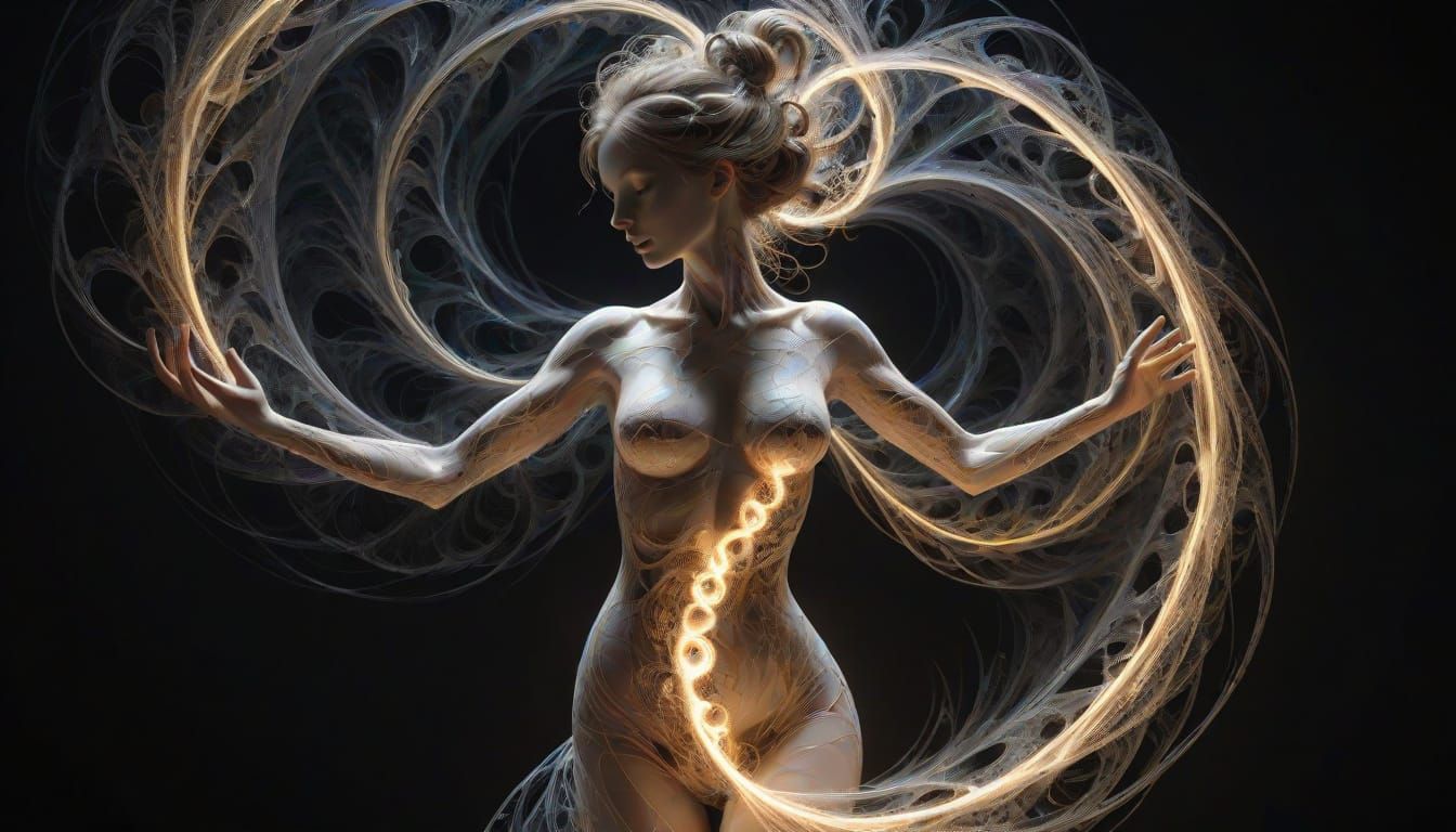 Ethereal Soul Form Emanating Light and Fragility