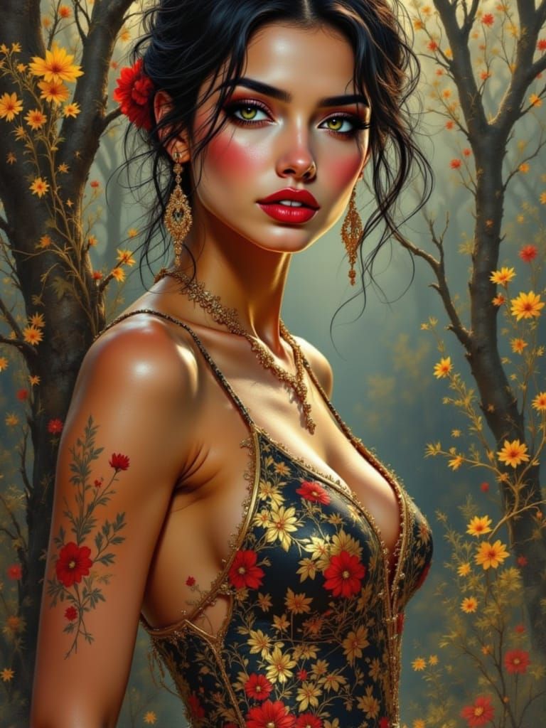 Ethereal Princess in Dusk-Colored Gown, Inspired by Kirby's ...