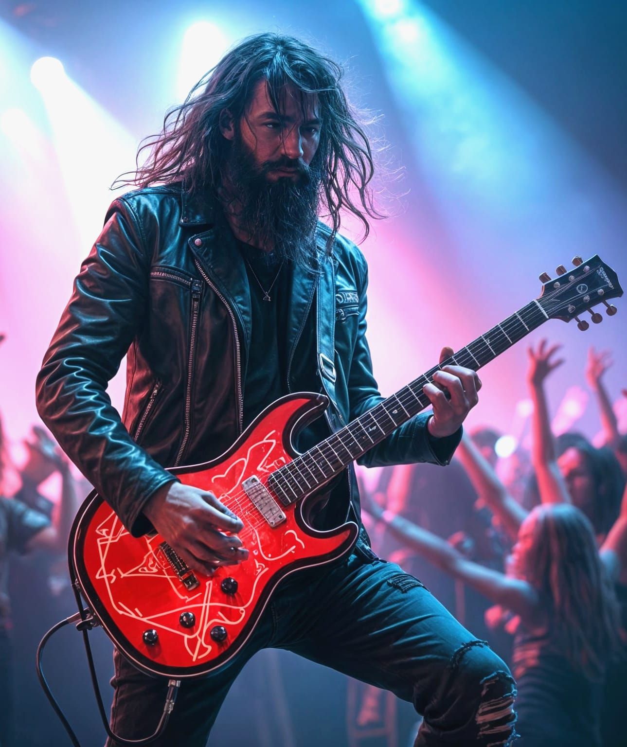 Guitarist Shredding on Stage