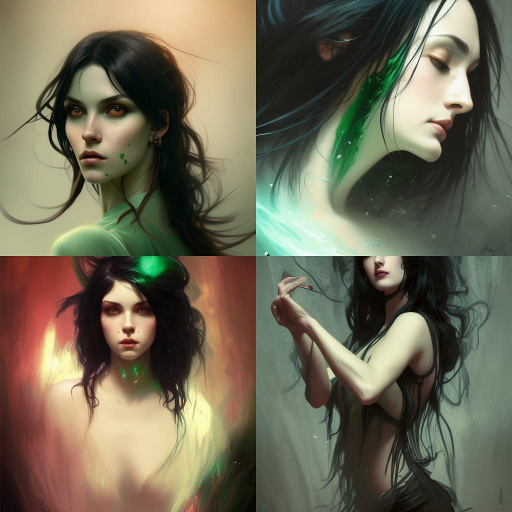 Beautiful Witch Portrait in Hyperrealism Style