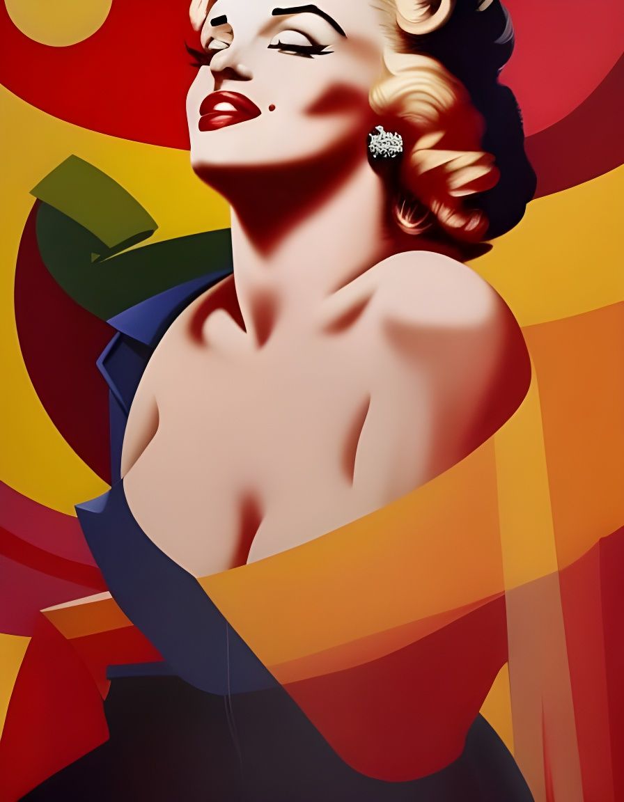 Marilyn Monroe Portrait with Blowing Skirt