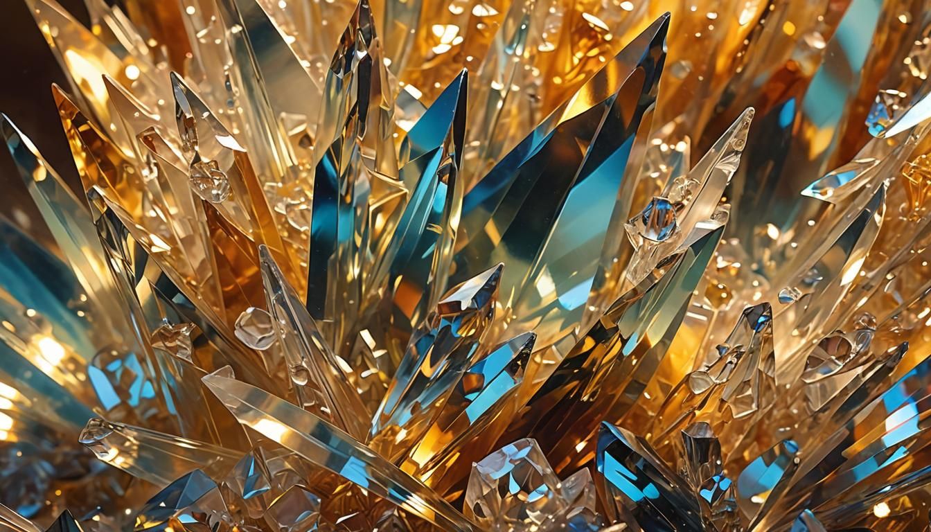 Crystal Engravings Reflecting Life's Journey in Abstract Exp...