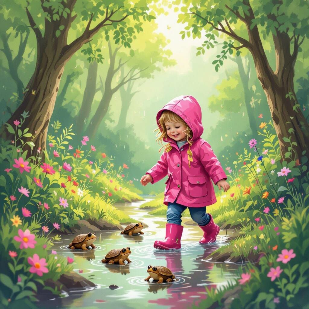 Child's Rainforest Adventure in Beatrix Potter Style