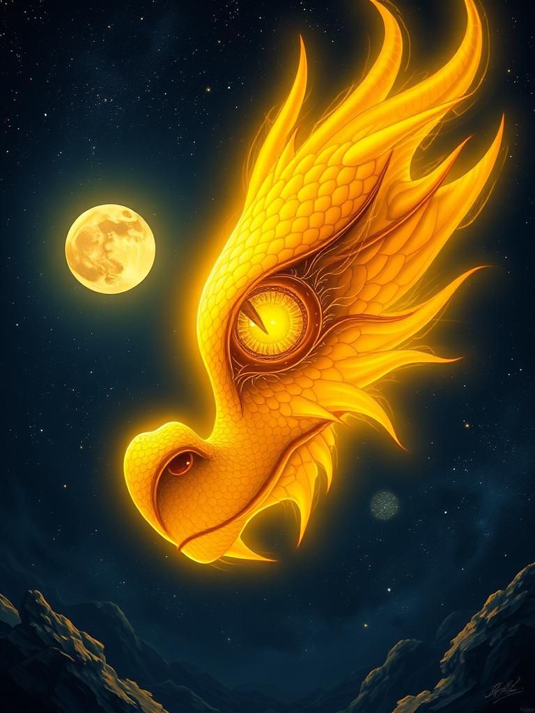 Dragon's Eye Celestial Orb Watching Over Midnight