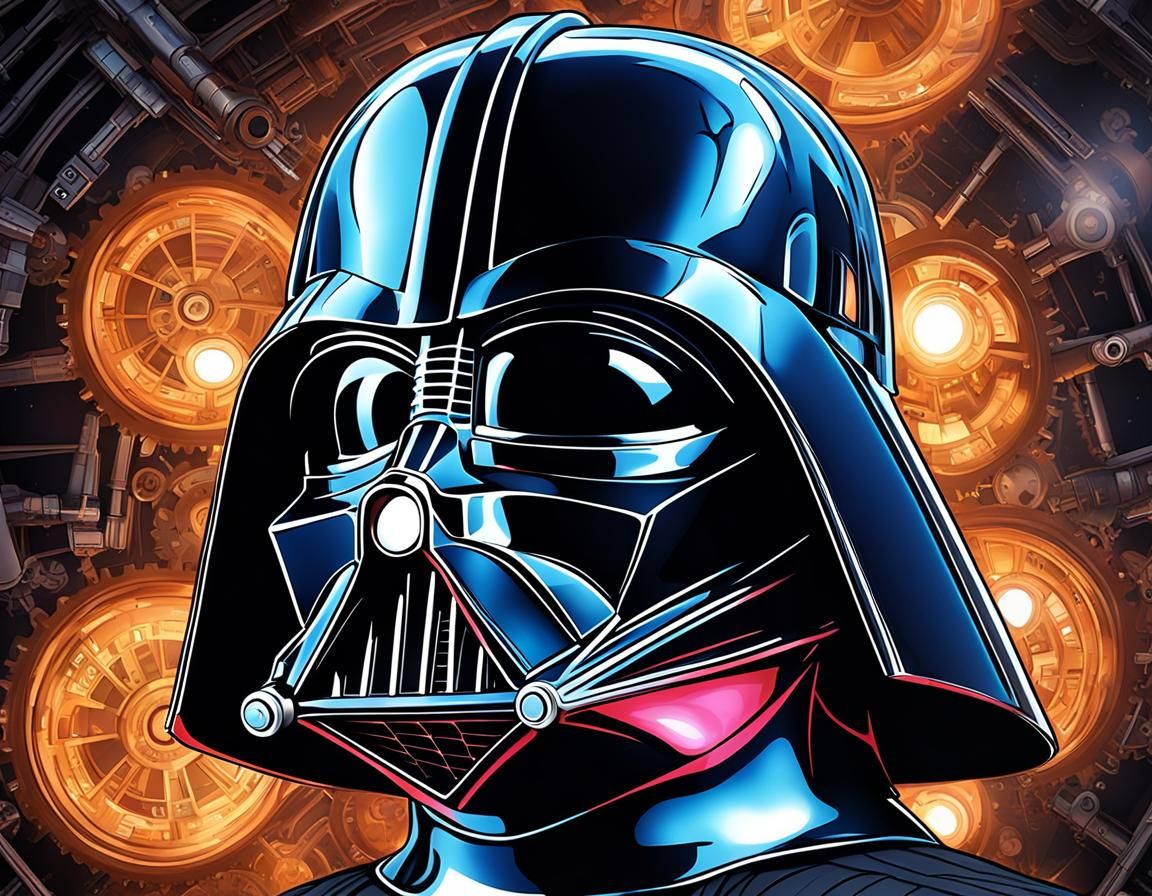 Darth Vader Helmet  from Star Wars with a Side View