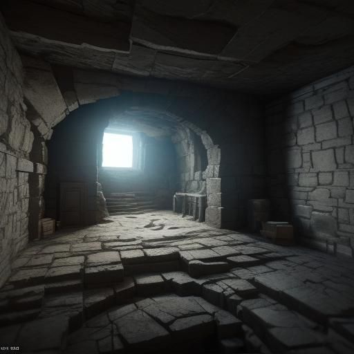 Ancient Room in a Hole: 3D Cinematic Render