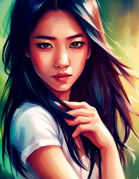 Portrait of a Pretty Asian Girl