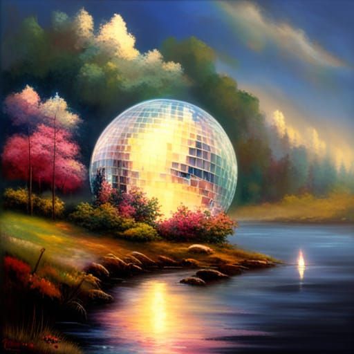 Ethereal Fantasy Disco Ball in Luminist Style