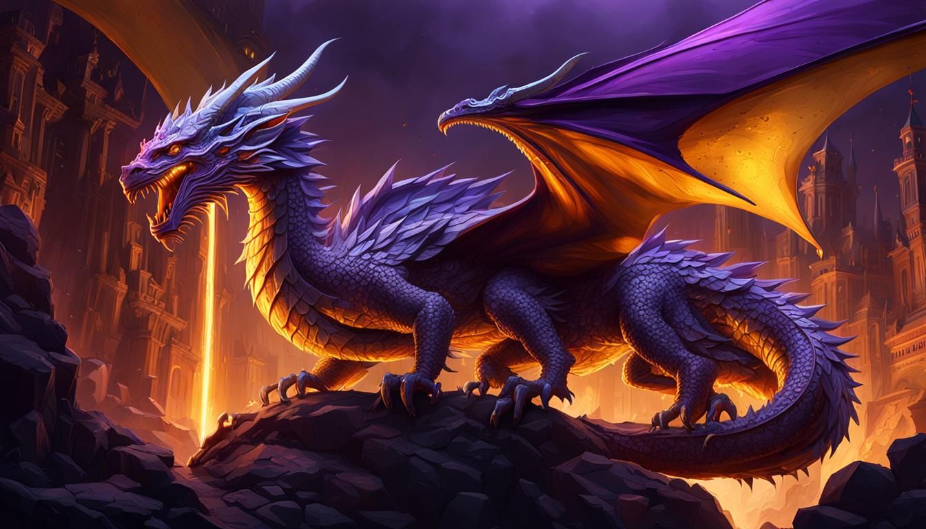 Ethereal Landscape with Dragon in Fantasy Art Style