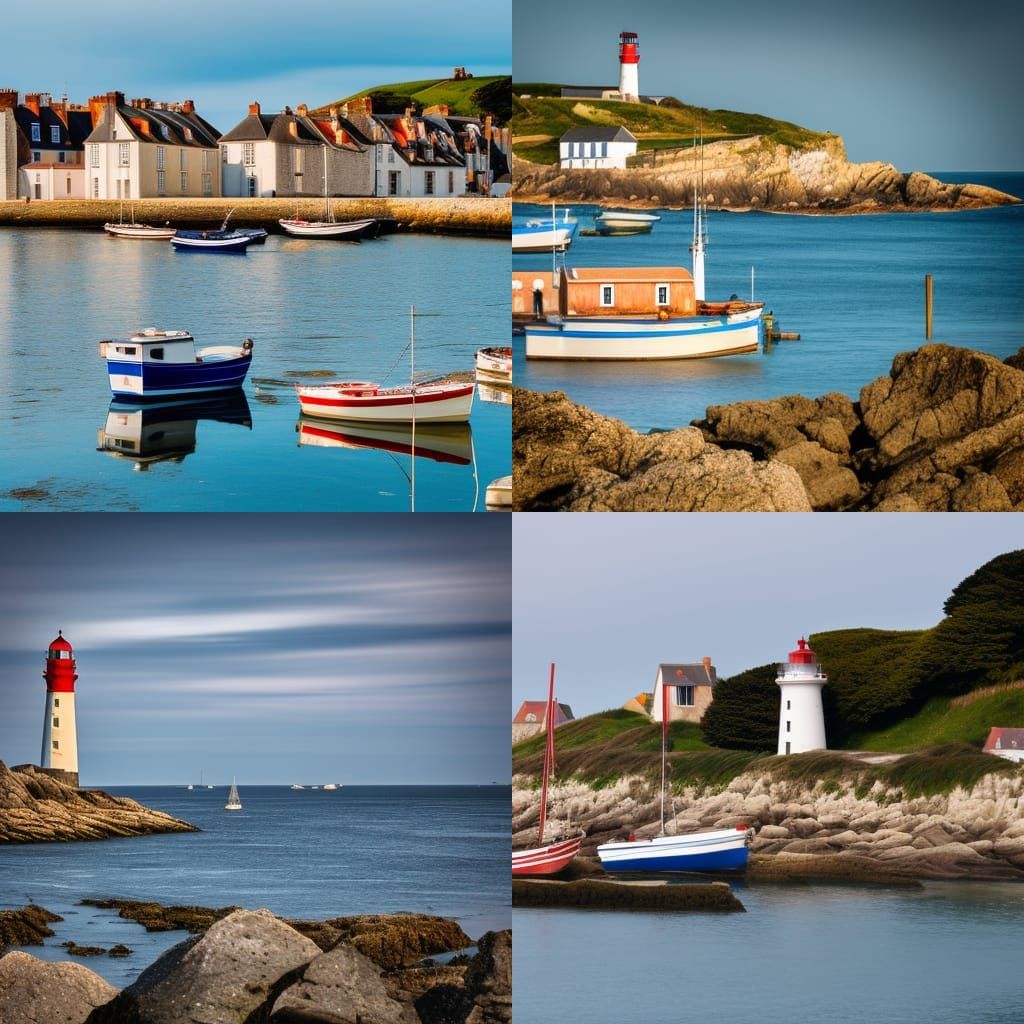 Bretagne Sea Landscape with Lighthouse in Photorealism