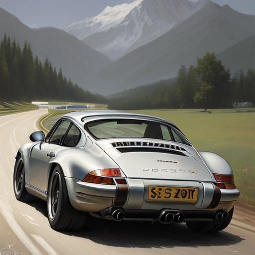 Porsche as Oil Painting by James Gurney