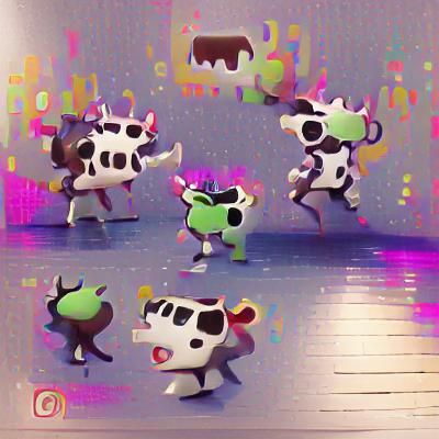 Cow Dancing in a Field with Sunglasses