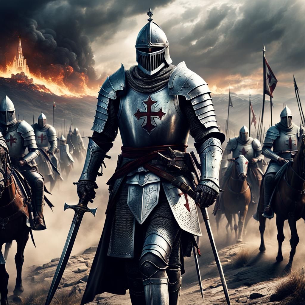 Epic Templar Knight War: Digital Matte Painting