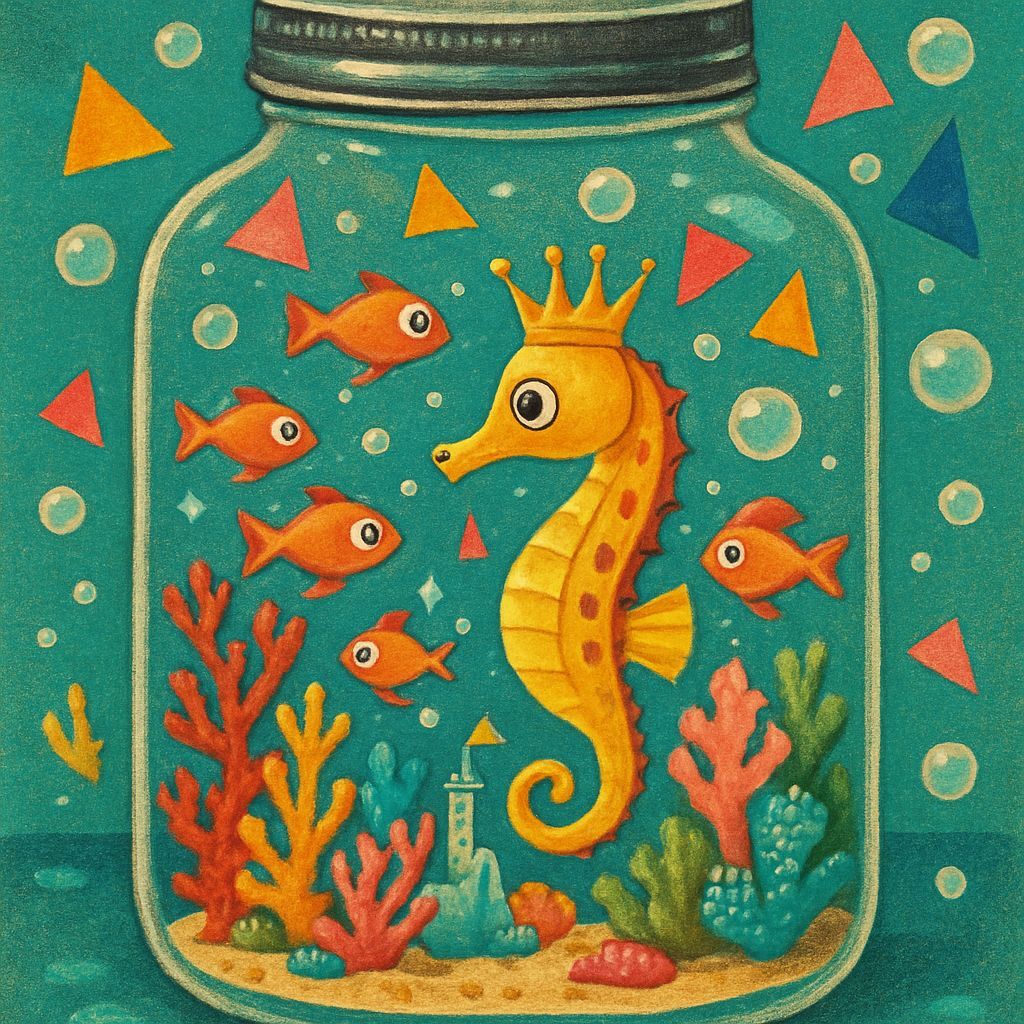 Underwater Kingdom in Jar: Kitsch Collage