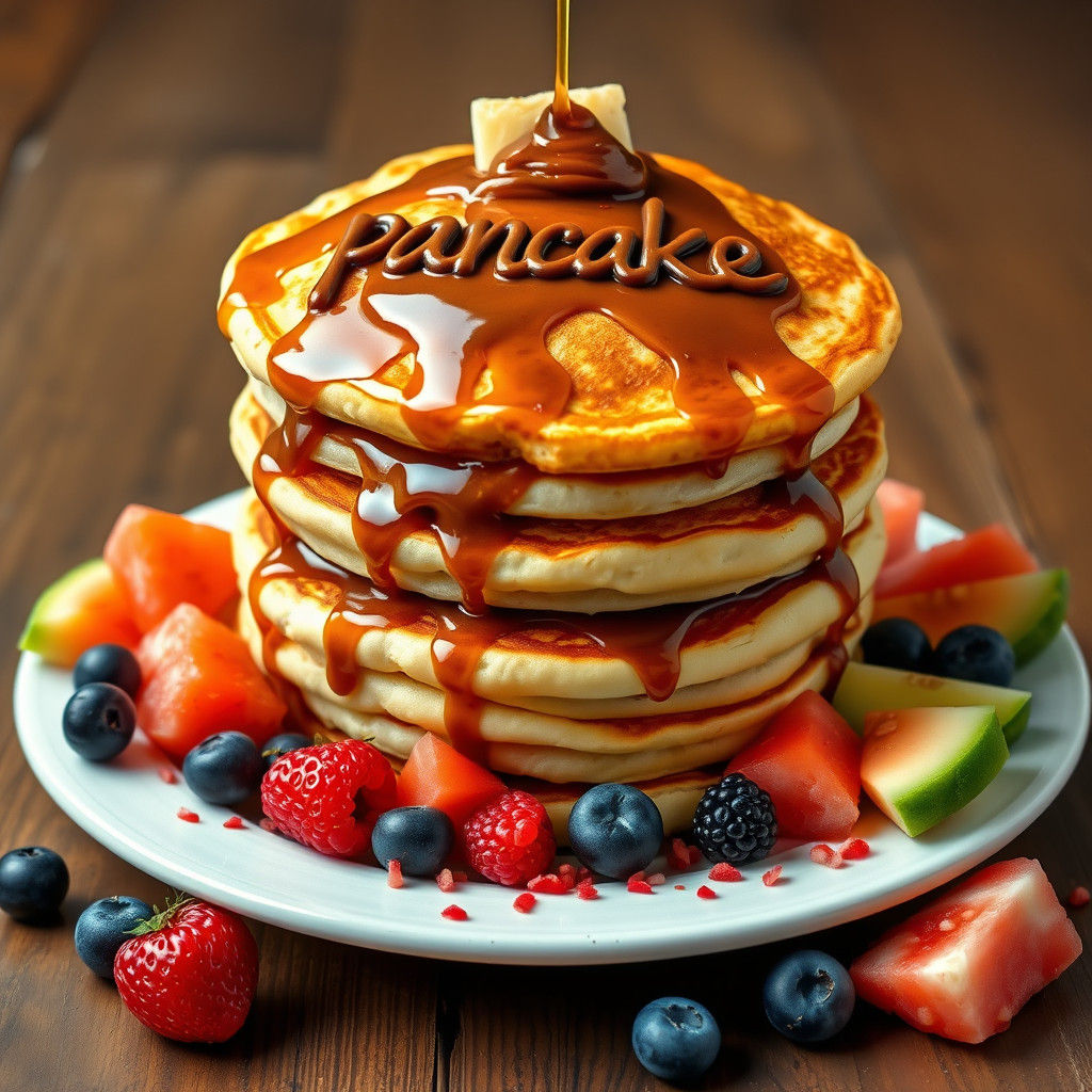 Pancakes with Nutella in Wayne Thiebaud Style