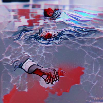 Disturbing Image of Drowning in Blood
