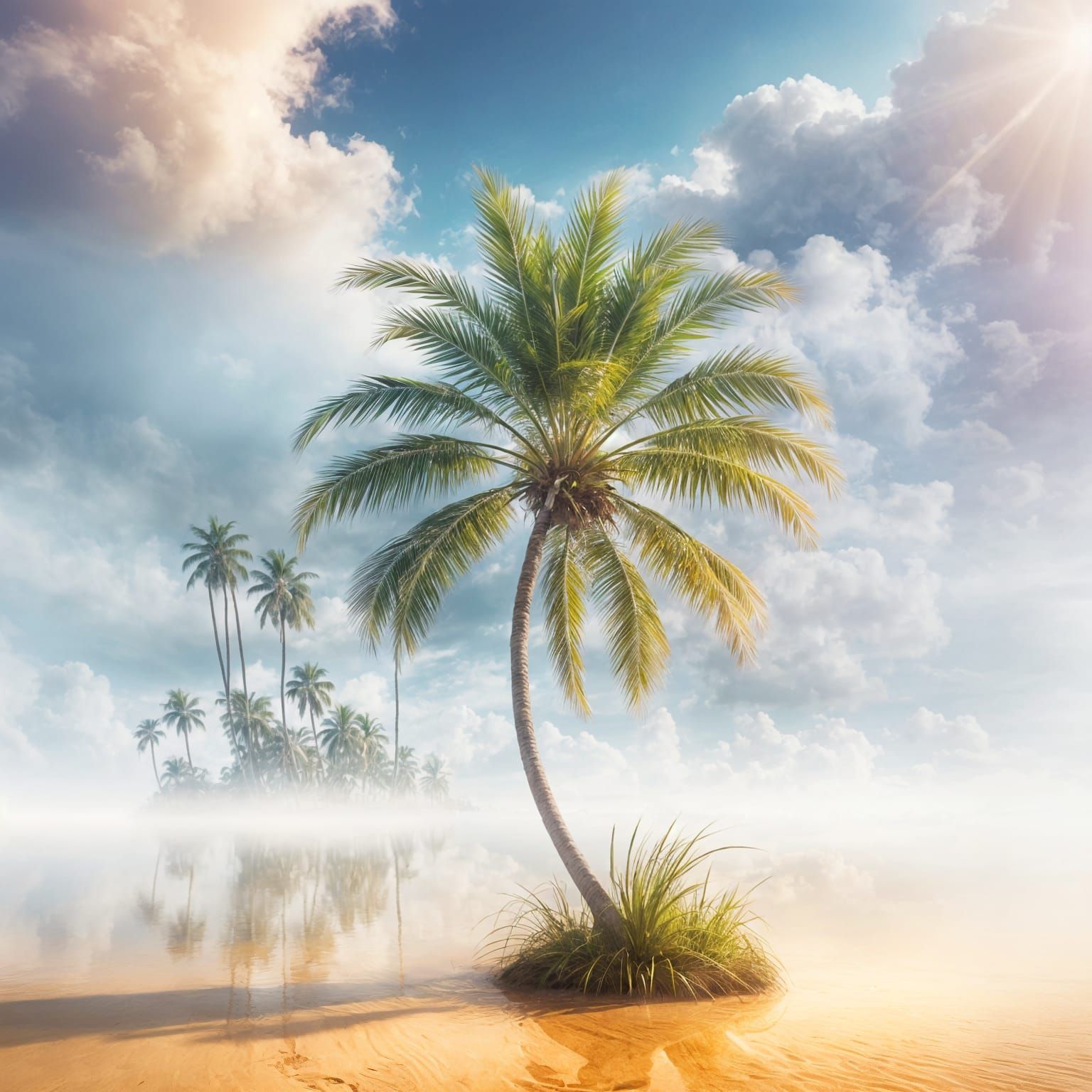 Dreamlike Palm Tree in a Surreal Fantasy