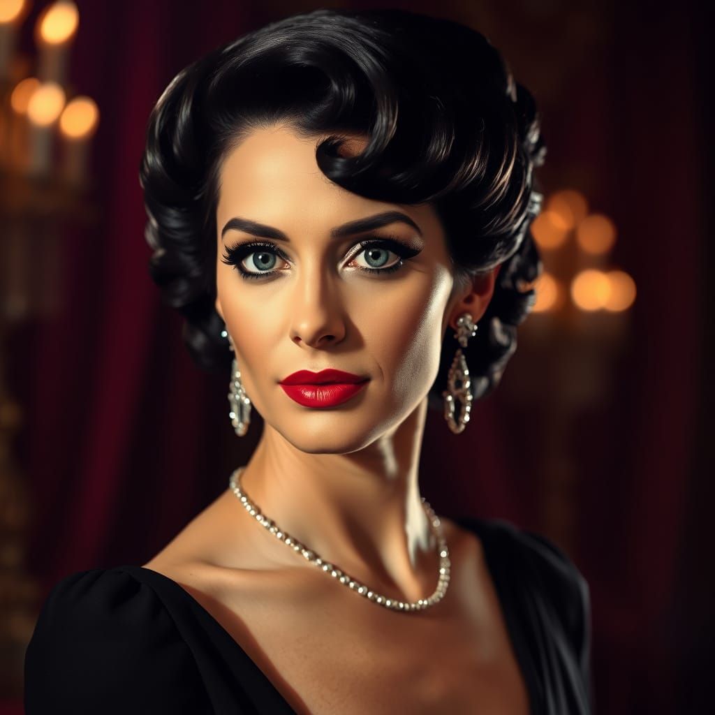 Elegant Elizabeth Taylor Portrait in Luxe Style