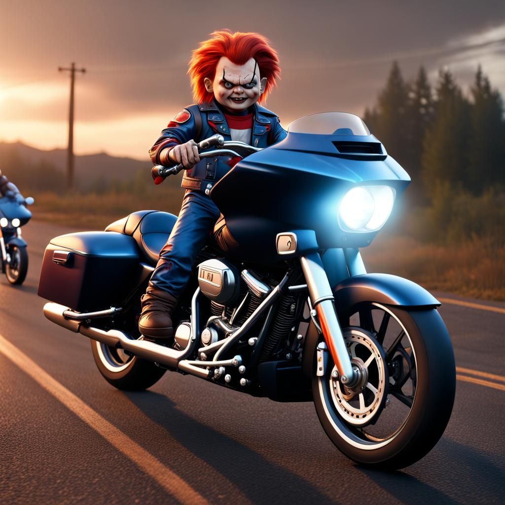 Chucky Rides: Detailed Matte Painting on Road Glide