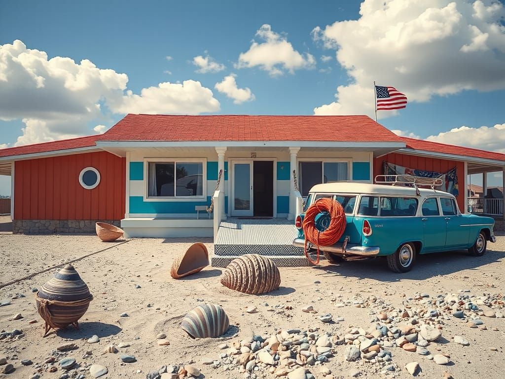 Heavily Defended Tropical Beach Bungalow in Vibrant Photorea...