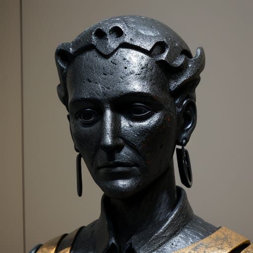 Tar and Steel Sculpture in Industrial Decay