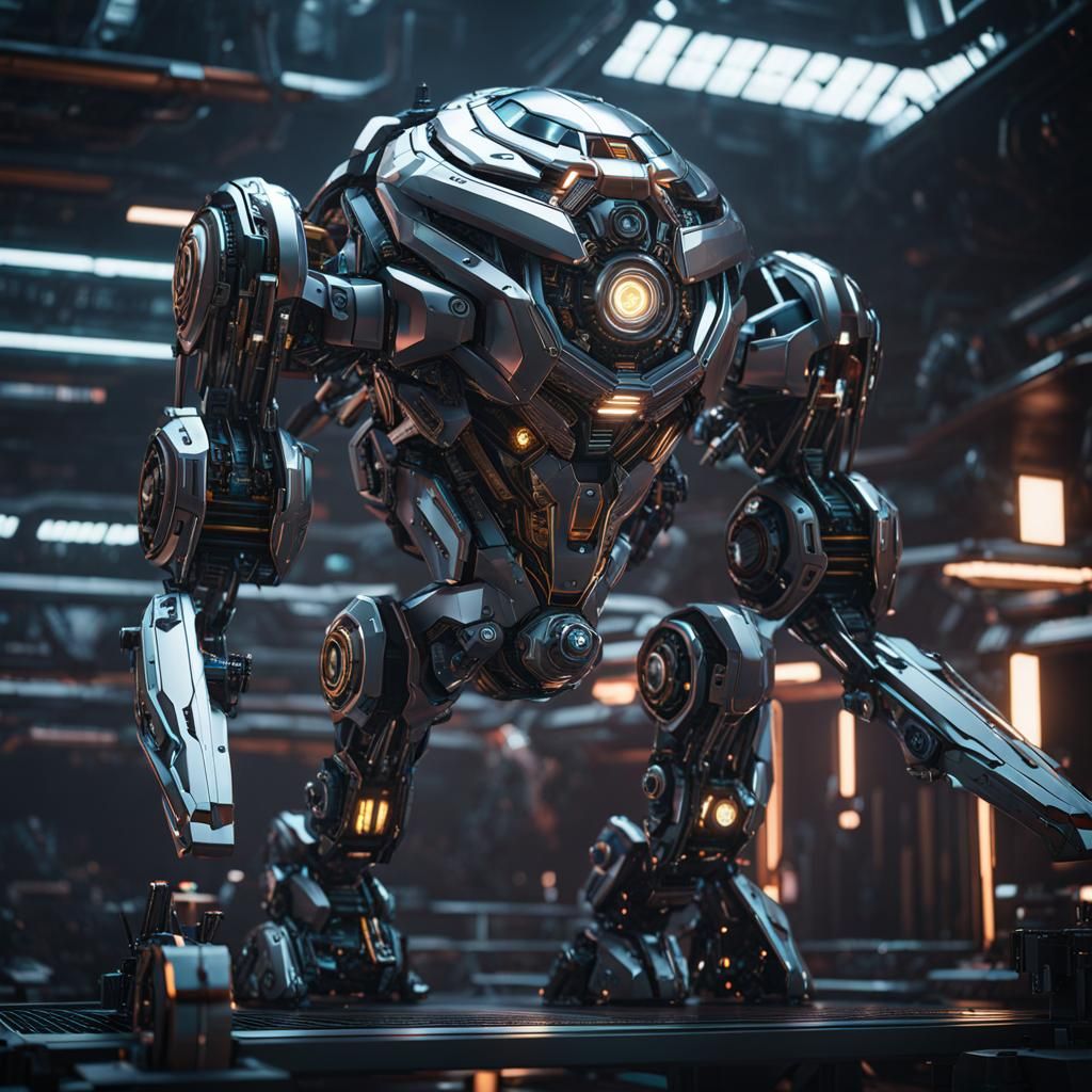 Detailed Sci-Fi Brainiac Render in Polished Metal