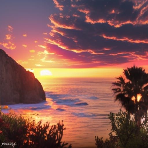Hyperrealistic California Sunset: Professional Photography