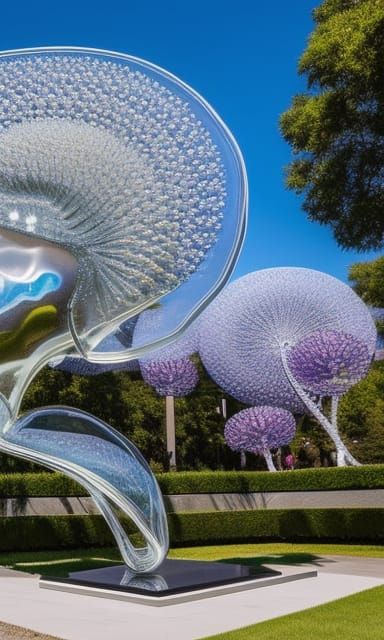 Stunning Glass Thinker Sculpture in 3D