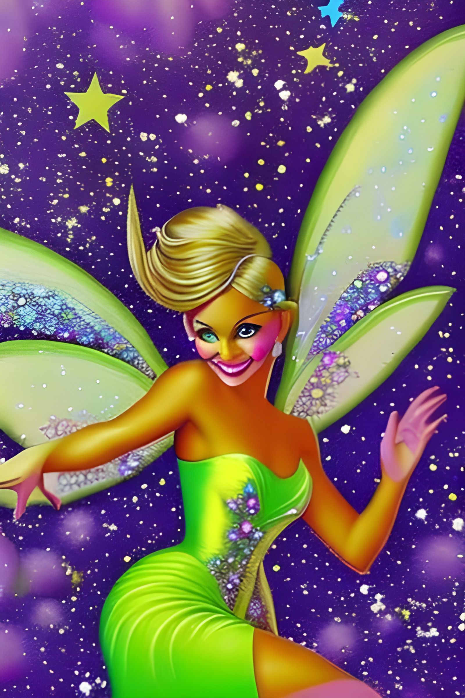 Tinkerbell Dancing in a Glitter Dress